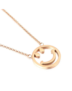 Simple And Cute Fashion Jewelry New Smiling Face Stainless Steel Necklace 