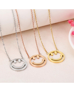 Simple And Cute Fashion Jewelry New Smiling Face Stainless Steel Necklace 