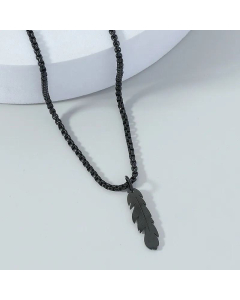 Personalized Stainless Steel Leaf Pendant Jewelry Fashion Simple Feather Necklace 