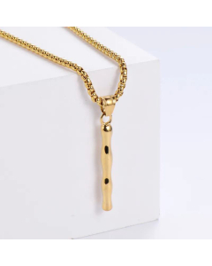 Hip-Hop Style Polished Plating 18K Gold Stainless Steel Alphabet Pendant Box Chain Necklace