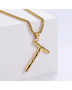 Hip-Hop Style Polished Plating 18K Gold Stainless Steel Alphabet Pendant Box Chain Necklace