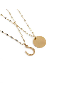 Fashion Lip Chain Necklace Wholesale Jewelry Stainless Steel Geometric Horseshoe Pendant 