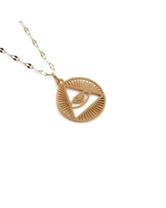 Devil's Eye Geometric Pendant Necklace Stainless Steel Wholesale Jewelry