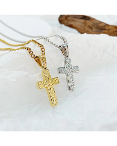 Wholesale Retro Cross Pendant Titanium Steel Necklace 