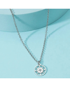 Simple Round Brand Necklace Stainless Steel Compass Titanium Steel Wholesale Online