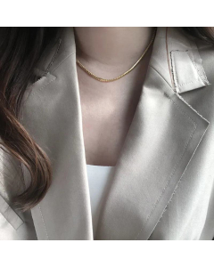 Retro Snake Bone Flat Chain 18K Titanium Steel Necklace Wholesale