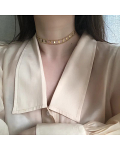 Pop Diamond Wide Titanium Steel 18K Sequins Choker Wholesale