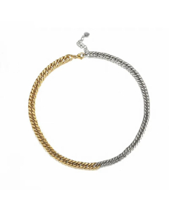 Color Matching Cuban Chain Hip-Hop Titanium Steel Necklace Wholesale