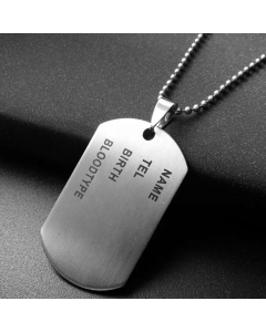 Fashion Titanium Steel Pendant Wholesale Lettering Military Identity Card 