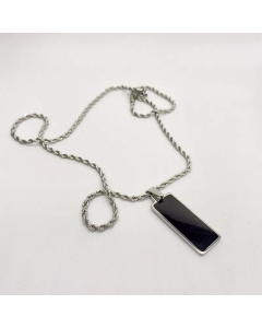 Simple Twist Necklace Square Brand Pendant Wholesale Stainless Steel