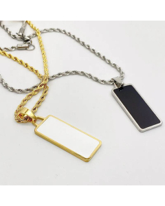 Simple Twist Necklace Square Brand Pendant Wholesale Stainless Steel