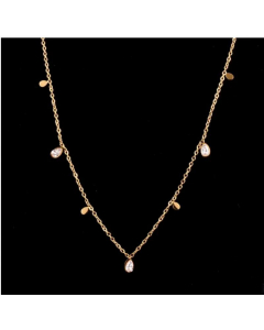 Water Drop Triangle Rectangular Zircon Necklace Wholesale Stainless Steel
