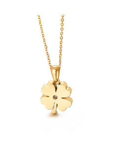 Elegant Four-Leaf Clover Pendant Stainless Steel Necklace Wholesale