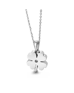 Elegant Four-Leaf Clover Pendant Stainless Steel Necklace Wholesale