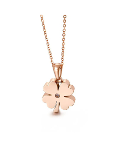 Elegant Four-Leaf Clover Pendant Stainless Steel Necklace Wholesale