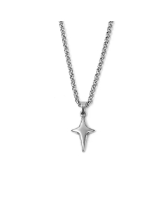 Wholesale Jewelry Smiling Face Star Moon Round Pendant Titanium Steel Necklace