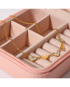 Retro White Shell Heart Pendant Necklace Stainless Steel Wholesale