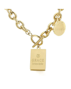 OT Buckle Thick Chain Letters Square Brand Stainless Steel Necklace Wholesale