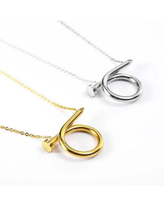 Men's And Women's Necklace Gold-Plated Twisted Screwdriver Titanium Steel Accessories Fashion