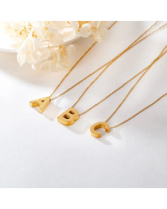 Non-Fading 26 English Letters Pendant Stainless Steel Necklace Fine Quality Wholesale Jewelry