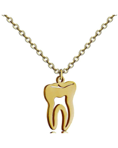 Hollow Tooth Shape Pendant Stainless Steel Necklace Wholesale