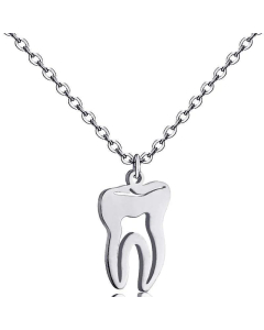 Hollow Tooth Shape Pendant Stainless Steel Necklace Wholesale