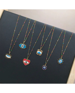 Wholesale Jewelry Devil's Eye Pendant Stainless Steel Necklace 