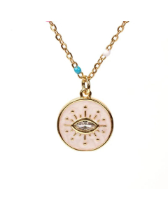 Stainless Steel Wholesale Jewelry Turkey Eye Oil Drop Pendant Necklace
