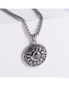 Wholesale Sunflower Stainless Steel Round With Twelve Constellation Pendant