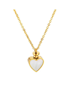 Heart-Shaped Shell Titanium Steel Necklace Fashion Heart Shape Clavicle Necklace 