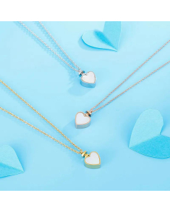 Fashion Heart Shape Clavicle Necklace Heart-Shaped Shell Titanium Steel Necklace For Women Wholesale