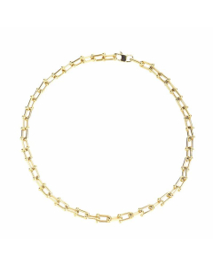New U-Shaped Stitching Chain Titanium Steel Necklace Bracelet Sets Wholesale