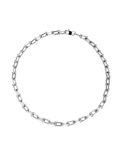 New U-Shaped Stitching Chain Titanium Steel Necklace Bracelet Sets Wholesale-Steel Color-01
