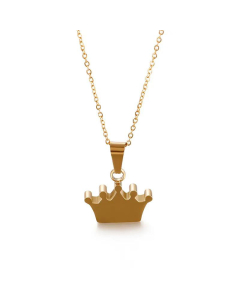 Fashion Stainless Steel Exquisite Golden Crown Necklace Wholesale