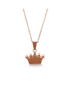 Fashion Stainless Steel Exquisite Golden Crown Necklace Wholesale