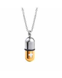 Wholesale Openable Pill Pendant Stainless Steel Sweater Chain 