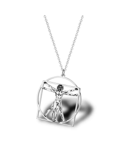 Titanium Steel Da Vinci Body Proportion Pendant Necklace Wholesale 