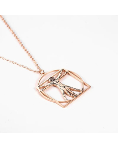 Titanium Steel Da Vinci Body Proportion Pendant Necklace Wholesale 