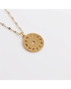 12 Constellation Pendant Stainless Steel Necklace Wholesale Jewelry 