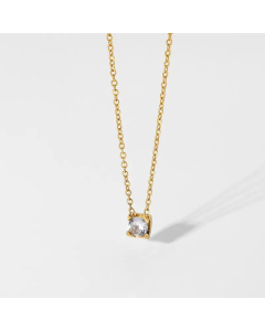 Wholesale 18K Simple Retro Mini Zircon Stainless Steel Necklace 