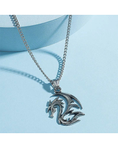 Punk Style Flame Dragon Pendant Necklace Wholesale Jewelry