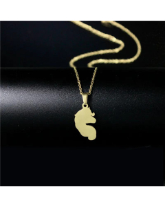 Wholesale Fashion Flower Crown Stainless Steel Leaf Heart Pendent Clavicle Chain