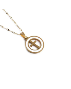Jewelry Shell Cross Pendant Stainless Steel Heart-Shaped Necklace Wholesale