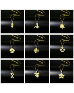 Wholesale 18K Gold Butterfly Crown Pendent Tree Stainless Steel Necklace