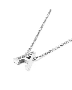 Temperament Fashion Inlaid Zircon 26 English Letters Stainless Steel Necklace Wholesale