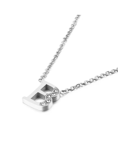 Temperament Fashion Inlaid Zircon 26 English Letters Stainless Steel Necklace Wholesale