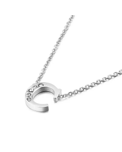Temperament Fashion Inlaid Zircon 26 English Letters Stainless Steel Necklace Wholesale