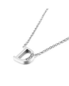 Temperament Fashion Inlaid Zircon 26 English Letters Stainless Steel Necklace Wholesale