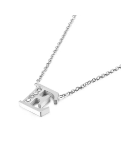 Temperament Fashion Inlaid Zircon 26 English Letters Stainless Steel Necklace Wholesale