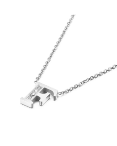 Temperament Fashion Inlaid Zircon 26 English Letters Stainless Steel Necklace Wholesale